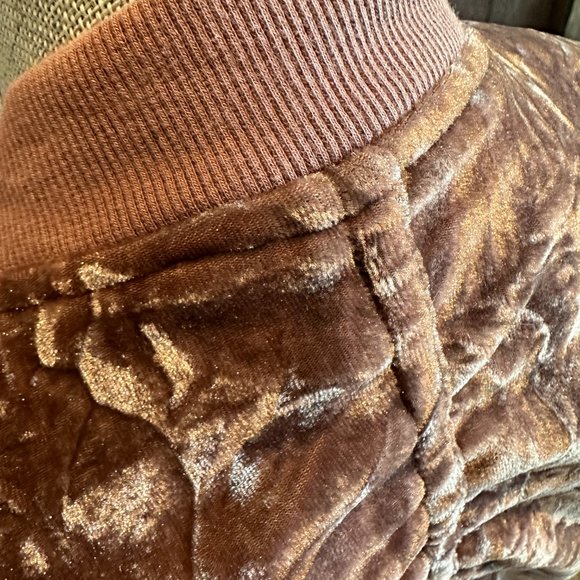 Crushed Velvet Pinkish Purple Bomber Jacket - Picture 5 of 12